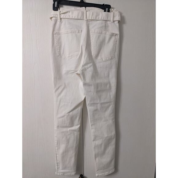 Express Women's White High Rise Skinny Straight Leg Crop Legging Jeans Size 2 - Picture 2 of 6